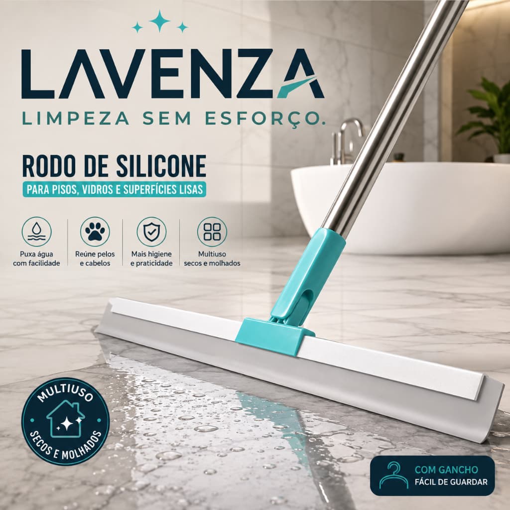 Rodo de Silicone para Limpeza de Pisos de Vidro