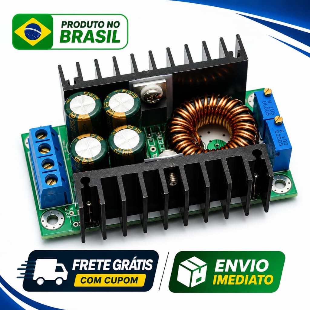 Módulo Conversor DC DC Step Down 300W 10A Regulável