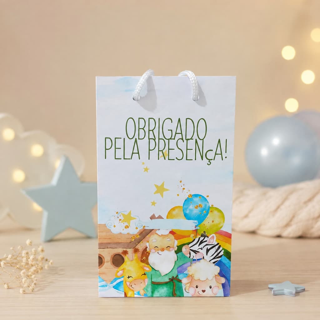 ARCA DE NOÉ Sacolinha P Sacola Surpresa Lembrancinha para Festa