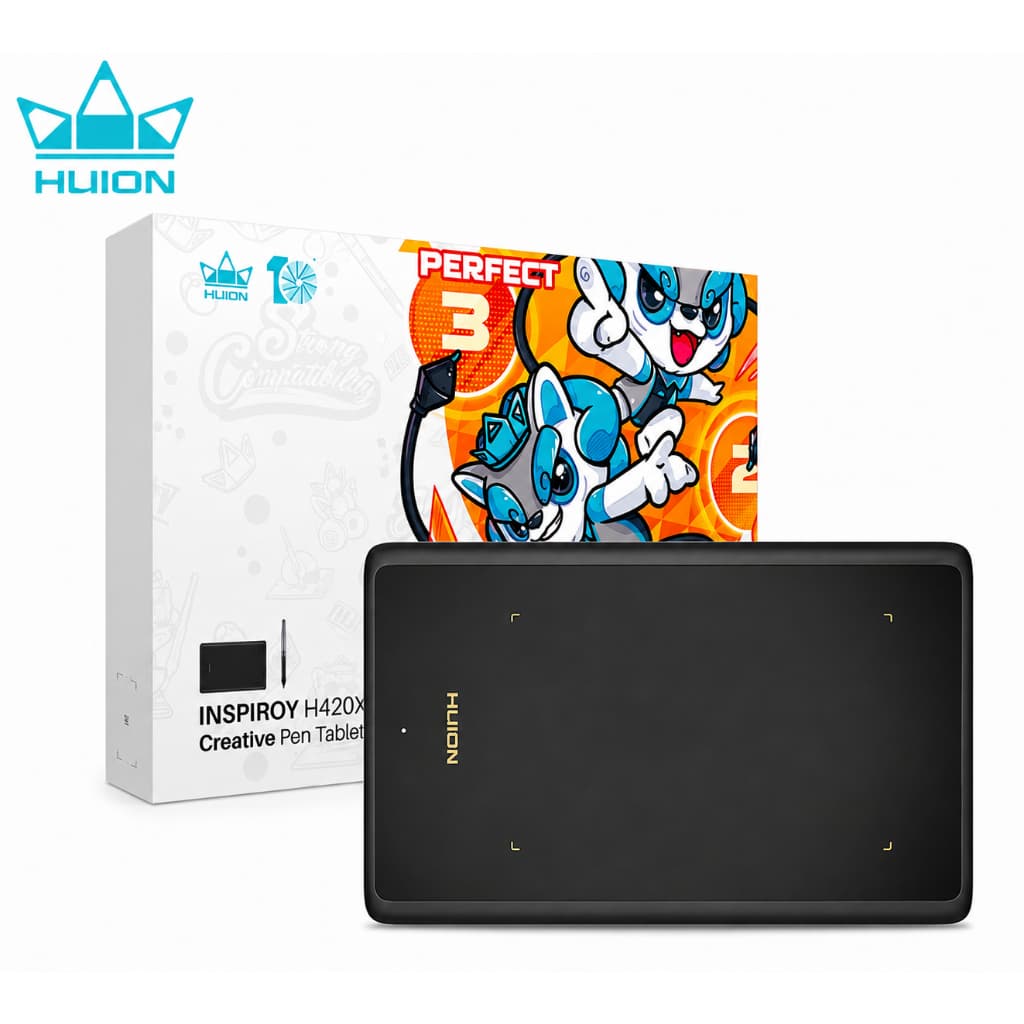 HUION H420X Mesa Digitalizadora 4,17" x 2,6" para Desenho Digital, Gráficos e Arte, USB-C, Windows, Mac, Linux e Android