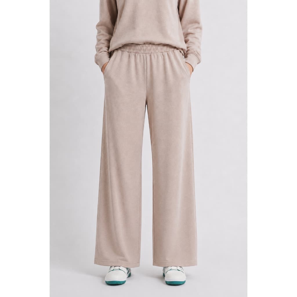 Calça Feminina Moletinho Pantalona Soft Touch Com Bolso