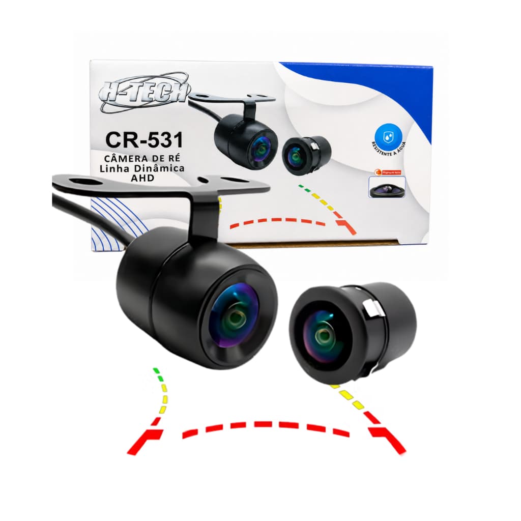 Câmera De Ré 170o Encaixe 2x1 Ahd Linha Dinâmica Htech Cr531