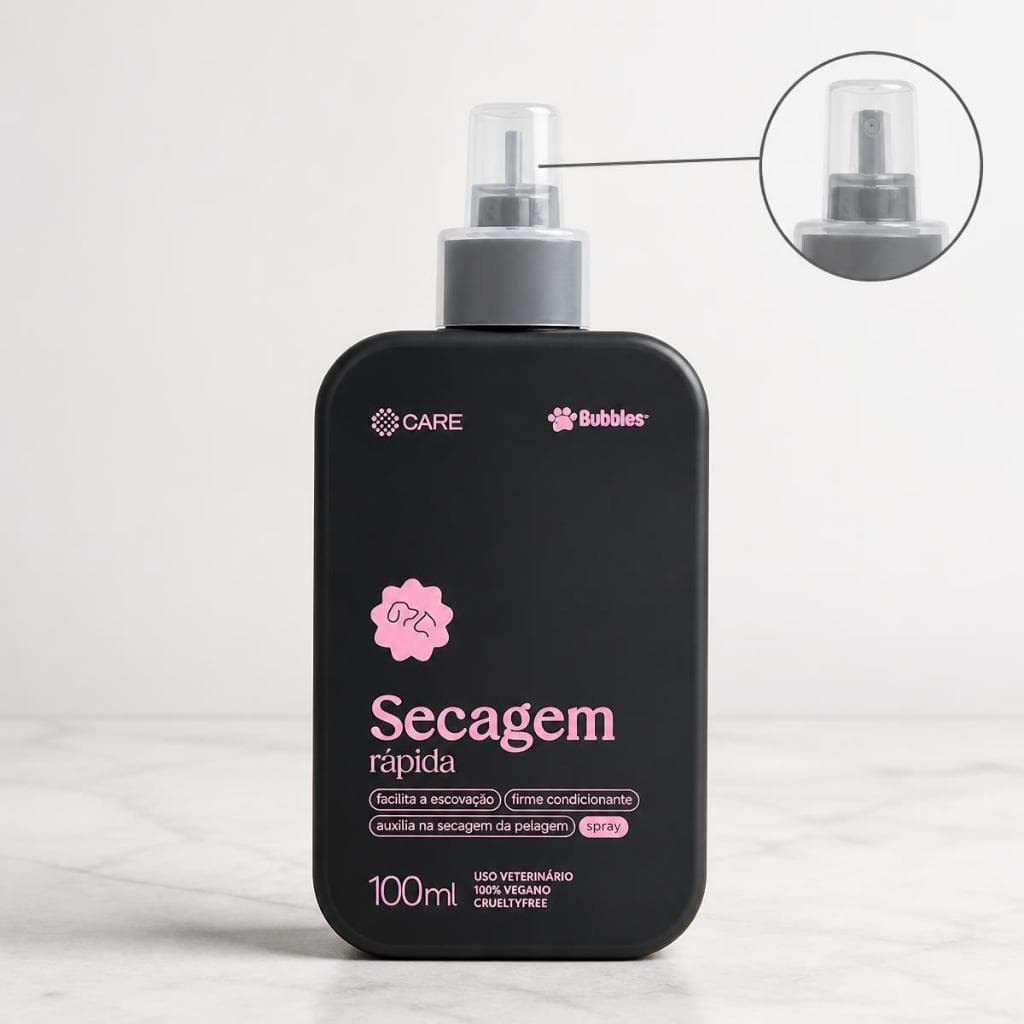 Spray Secagem Rápida Bubbles Care Pet 100ml