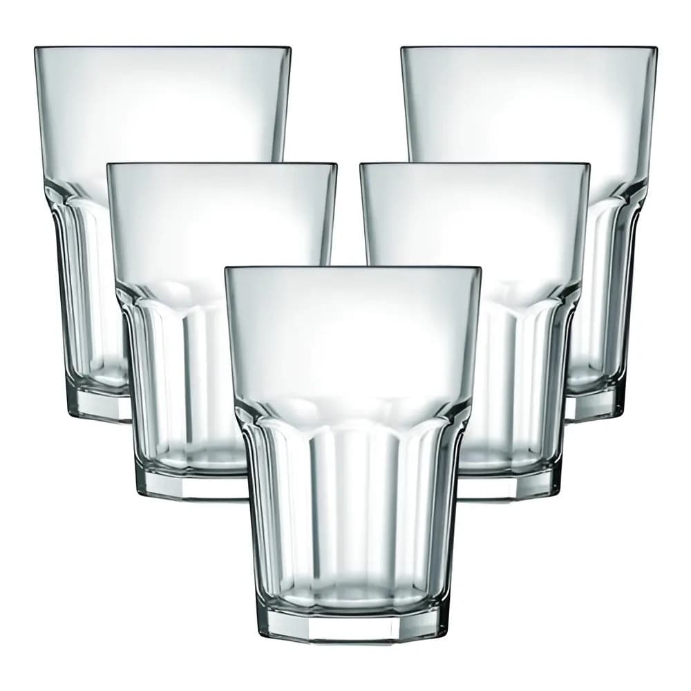 Jogo 6 Copo Jade Vidro Grosso 525ml Transparente