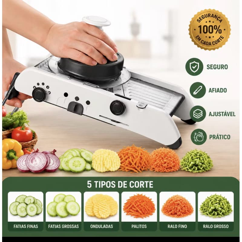 Fatiador Mandolin Profissional Cortador Legumes Frutas Inox Alira Home