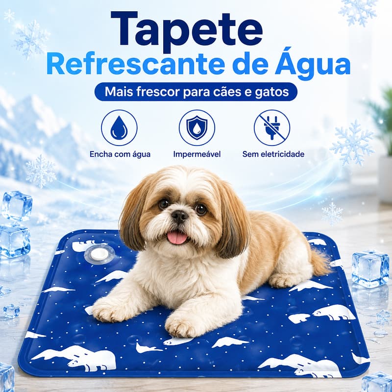 Tapete Pet Gelado 40x50cm Refrescante Lavável Fácil de Limpar Antiderrapante Cães e Gatos Verão