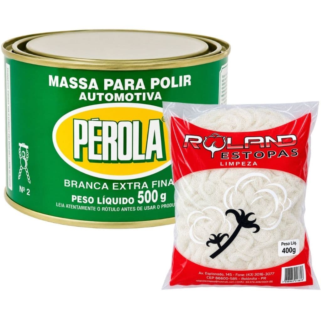 Kit Massa De Polir N2 Pérola Extra Fina + Estopa Polimento