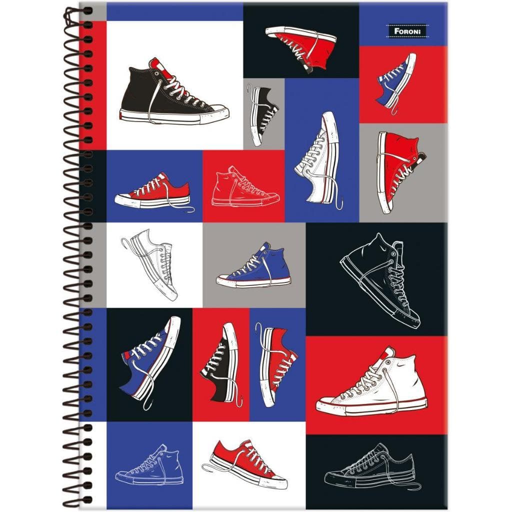 Kit 12 Caderno Foroni Espiral Capa Dura Universitário 1 Matéria 80 Folhas Masculino Grande escolar