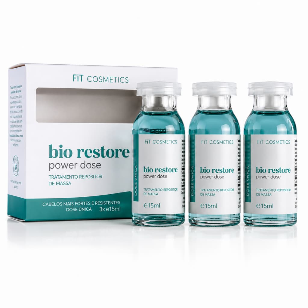Kit Bio Restore Ampolas Reconstrutora Power Dose 3x15ml Fit Cosmetics