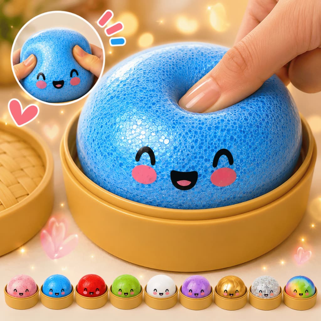 Squishy Antiestresse Pãozinho Brinquedo Sensorial Pãozinho De Apertar Squishy Glitter Colecionável Criança Adulto Macio