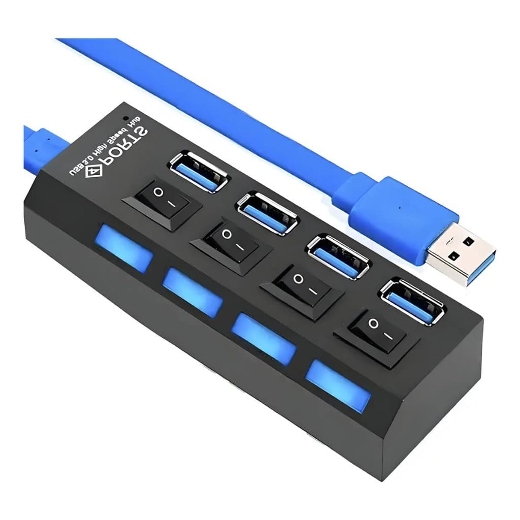 Hub Usb 3.0 Com 4 Portas Super Velocidade 5gbps