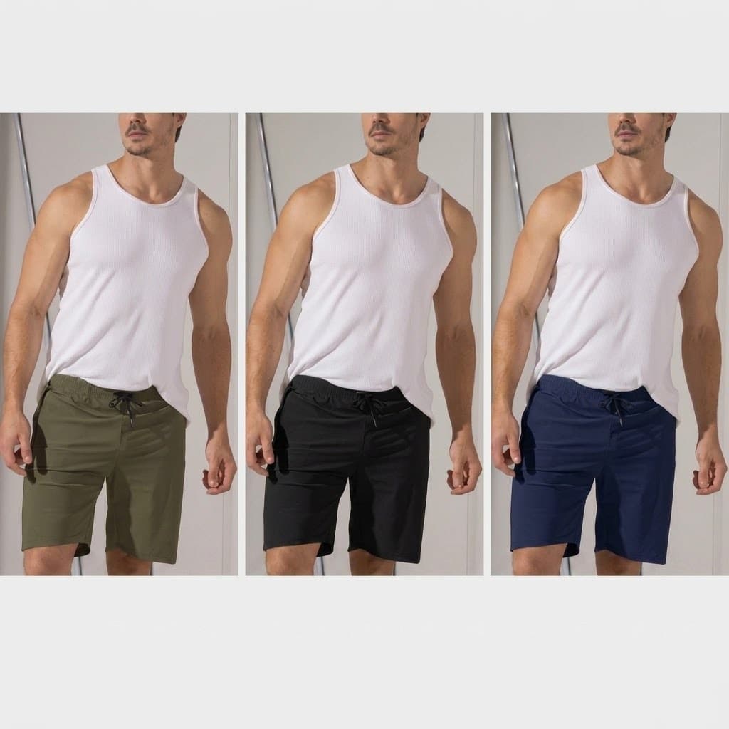 Short Bermuda Fitness Masculina Canelada Poliamida | Treino Academia Corrida Treino Versátil Casual Dia a Dia