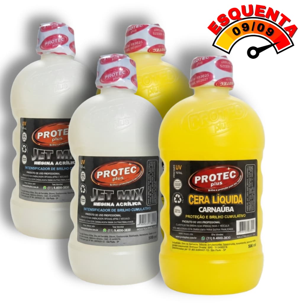 Combo - 2 Ceras de Carnaúba 500 ml + 2 Resinas Jet Mix 500 ml