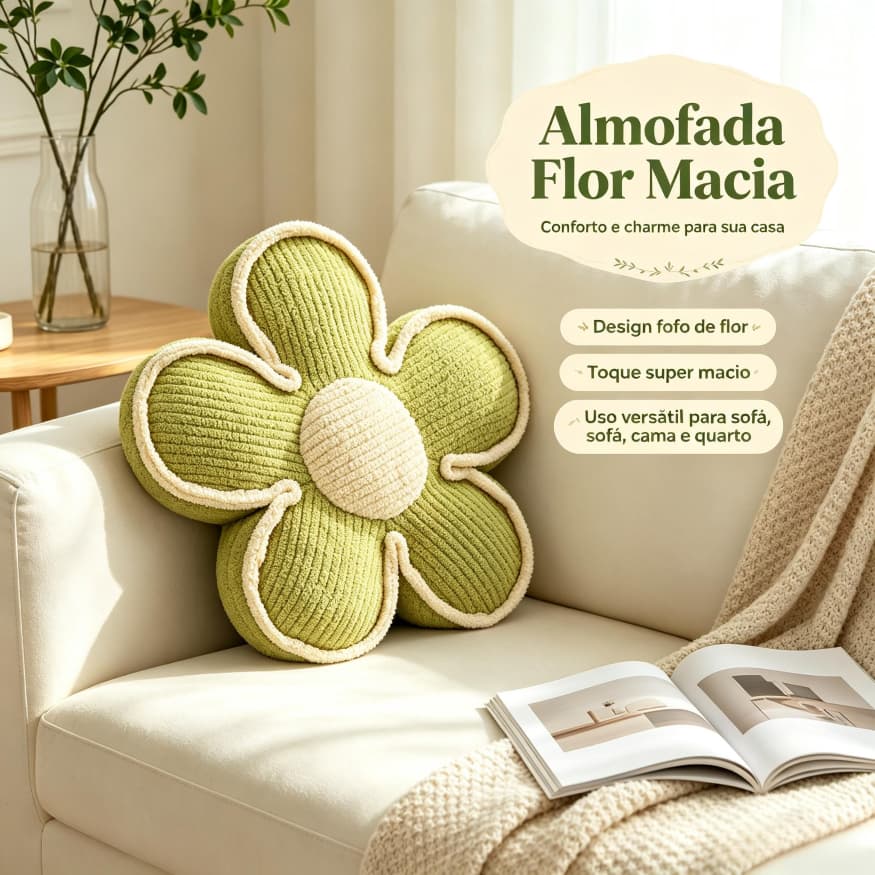 Almofada Flor Super Macia! Deixa Sua Casa Muito Mais Linda✨