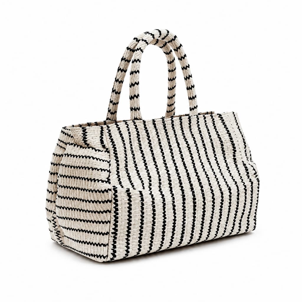 Bolsa Listrada Tecido Matia
