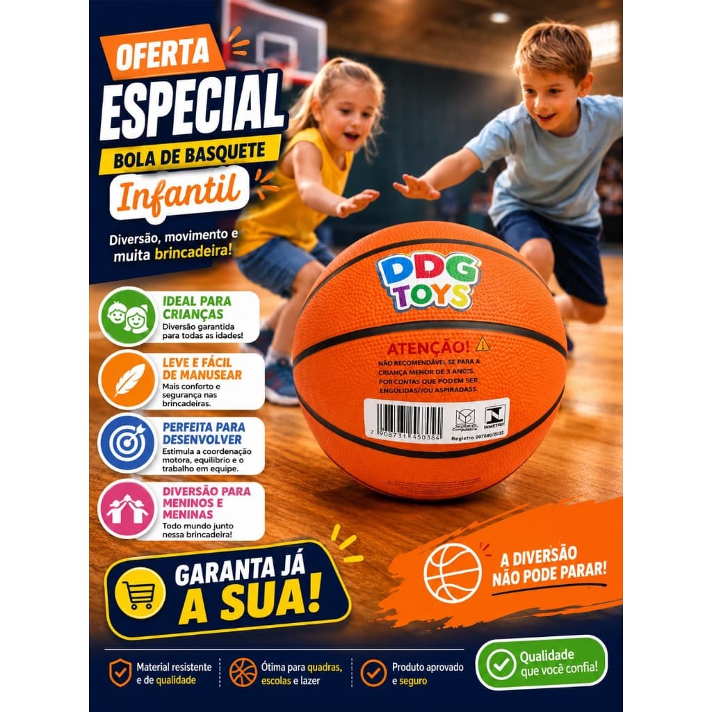 Bola De Basquete Infantil Texturizada Antiderrapante Menino Menina Quadra E Parque Alta Qualidade
