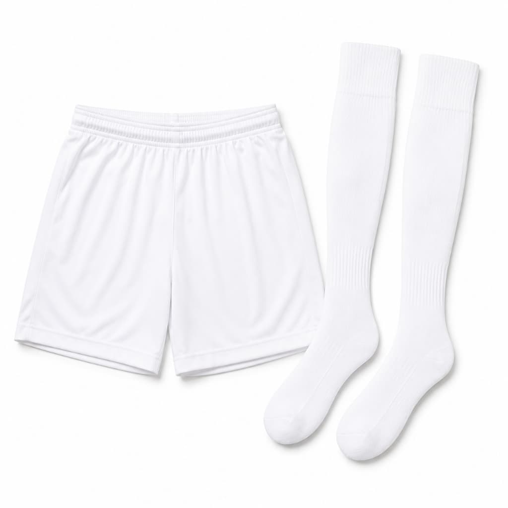 Kit Infantil Futebol – Meião Storm Penalty + Calção Pentagol + Caneleira Fraldinha