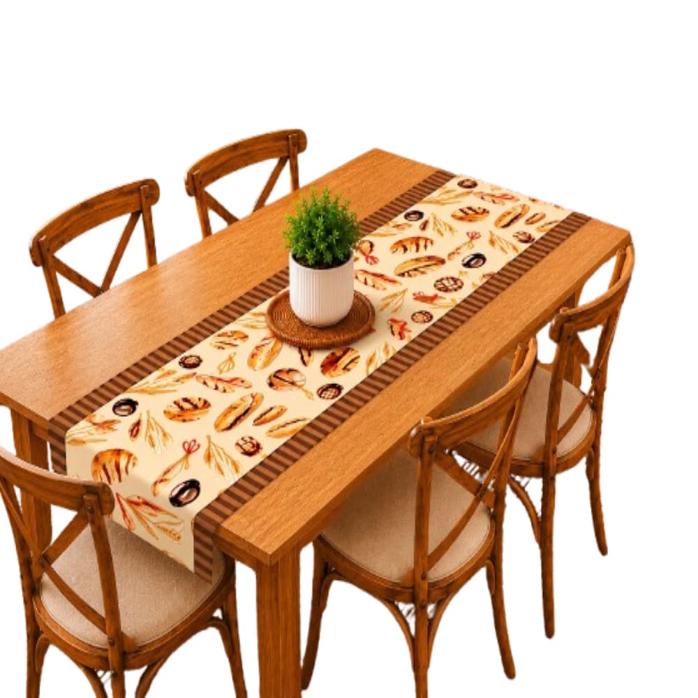 Trilho Caminho de Mesa Estampado 1,30m x 0,50cm Cozinha Sala Jantar