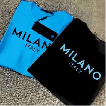 Kit 2 Camisetas Masculinas 100% Algodão Milano Confortável Manga Curta Gola Redonda Lançamento Casual Uso Diario Unissex
