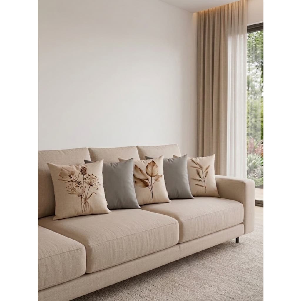 Kit 5 Capas de Almofadas Decorativas Estampa Digital para Sala e Quarto Sem Enchimento