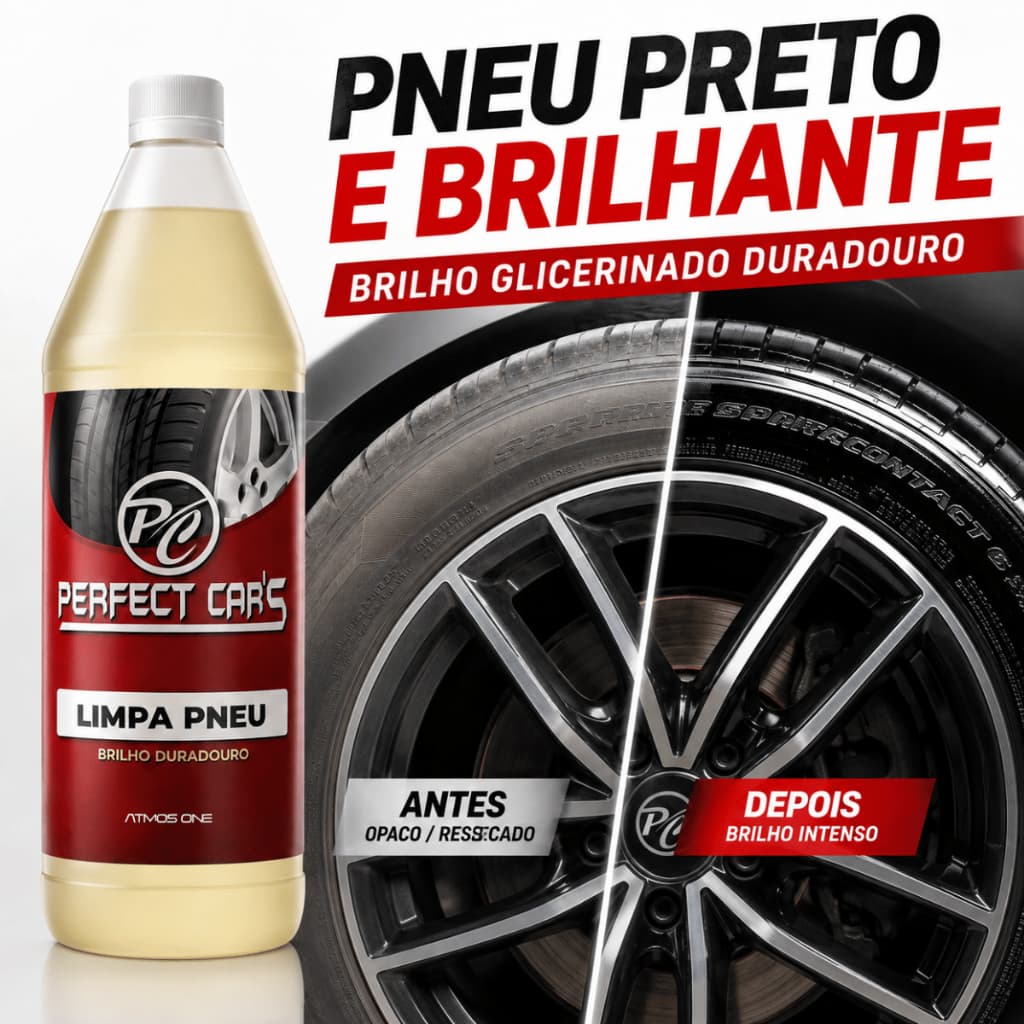 Pretinho De Pneu Limpa Pneu Glicerinado Profissional Brilho Intenso Renovador Automotivo Perfect Cars 500ml 1L 5 Litros