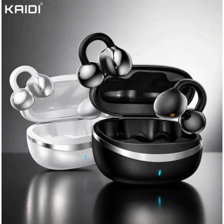 Fone De Ouvido Sem Fio Ows Kaidi Kd-741 Preto e Branco Estilo Brinco