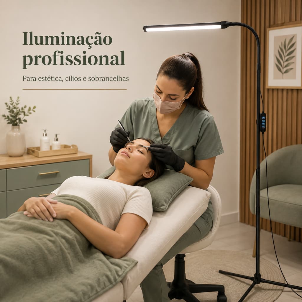 Luminária Barra LED Iluminador com Tripé 1.56 Metro e Morsa de Mesa MarisaStore
