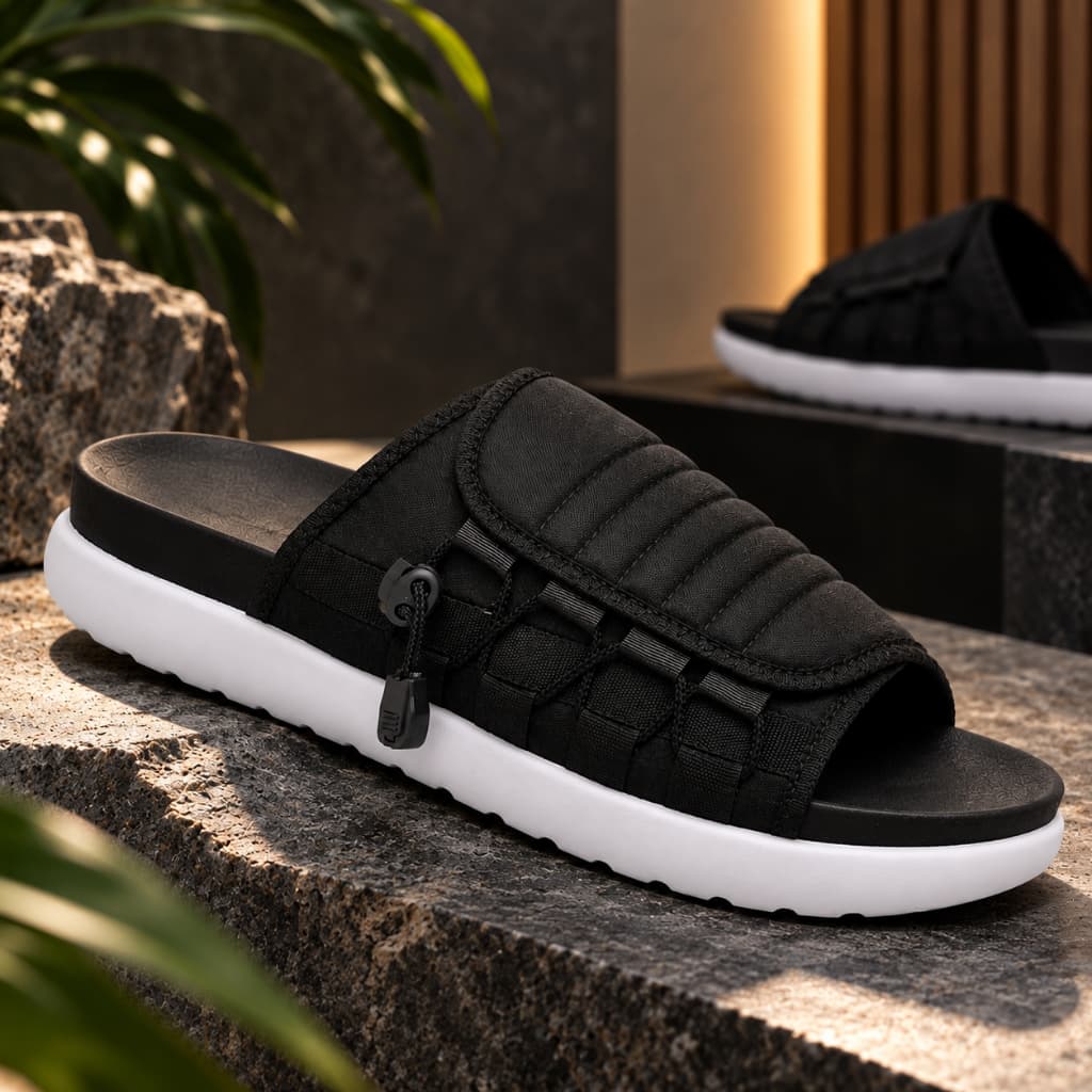 Chinelo Asuna Masculino Slide Ajustável Confortável Solado Leve Macio Para Praia e Piscina