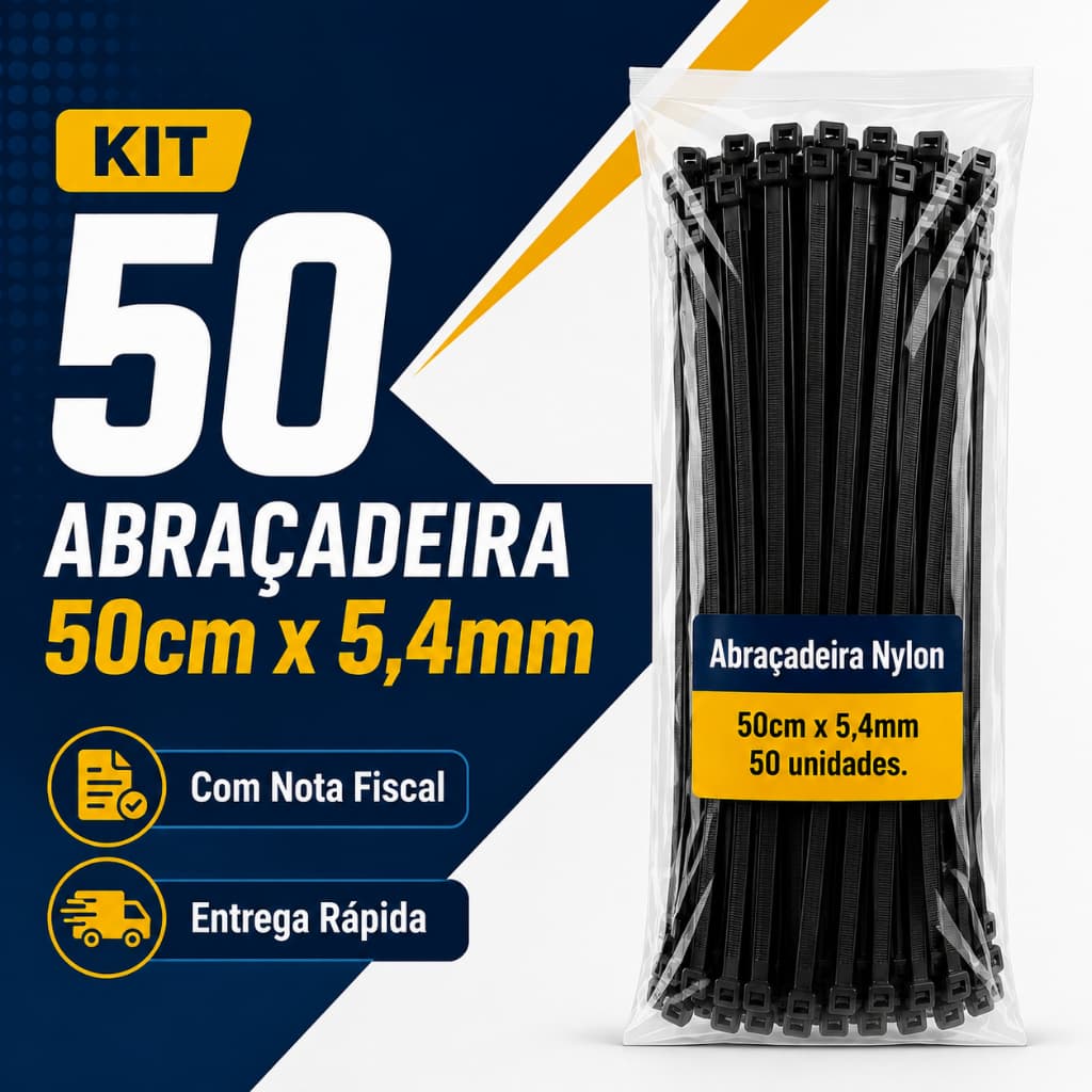 Abraçadeira Nylon 50cm x 5,4mm Reforçada Hellermann Enforca Gato Cinta Plastica