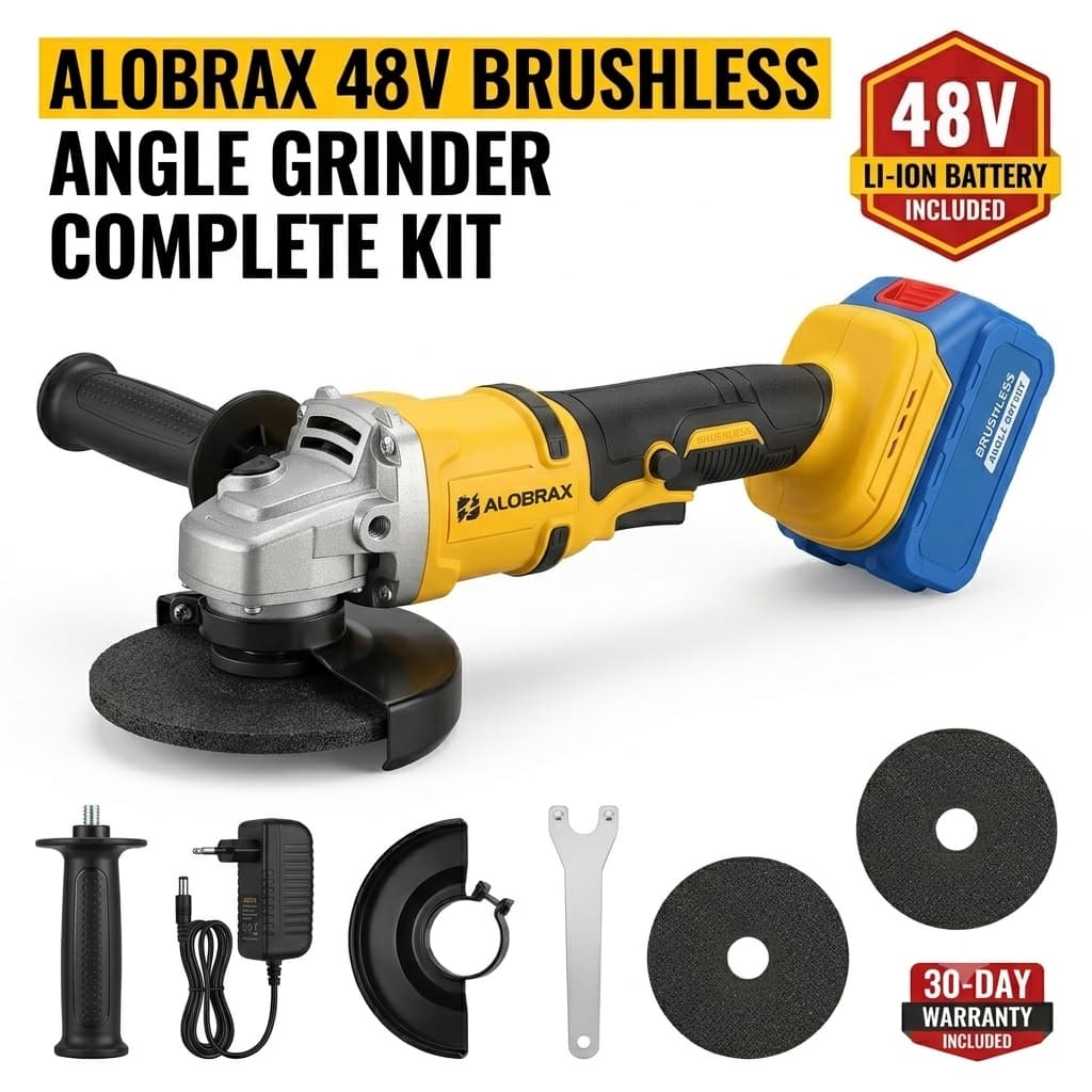 Esmerilhadeira Angular a Bateria Sem Fio 18V / 48VF Com Discos de Corte e Acessórios Profissional