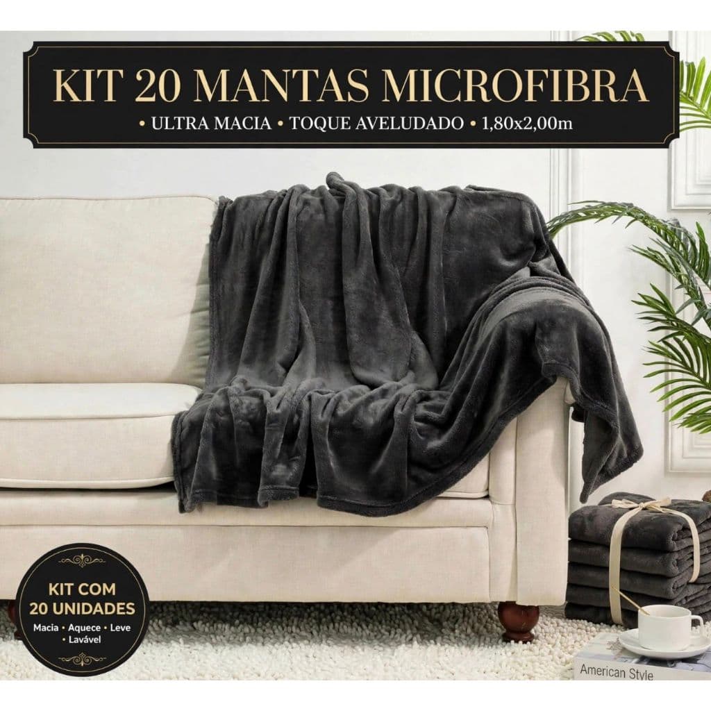Kit 20 Com Mantas de Casal 1,80 x 2,00 Mt