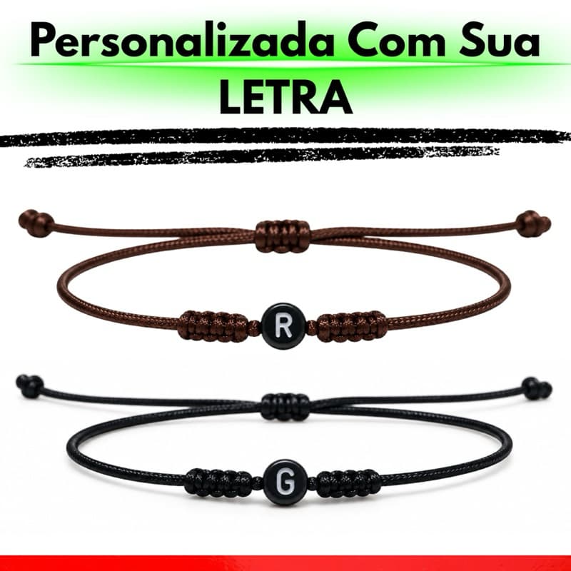 Pulseira personalizada com sua letra do Nome  / estilo e elegância / Unisex - Pulseira masculina e Feminina