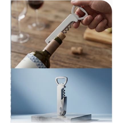 Abridor de Garrafas e Saca-Rolhas 2 em 1 em Aço Inox – Prático e Compacto