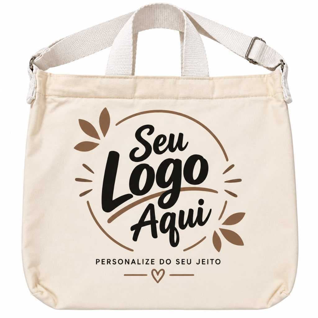 👜 Bolsa de Ombro em Algodão Cru – Personalizável