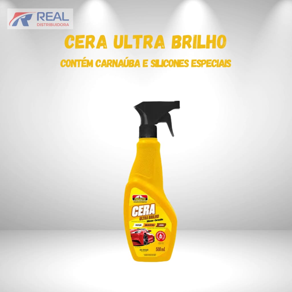 Cera Automotiva Líquida Proauto Ultra Brilho Carnaúba Silicone Fácil Aplicação Seco ou Molhado