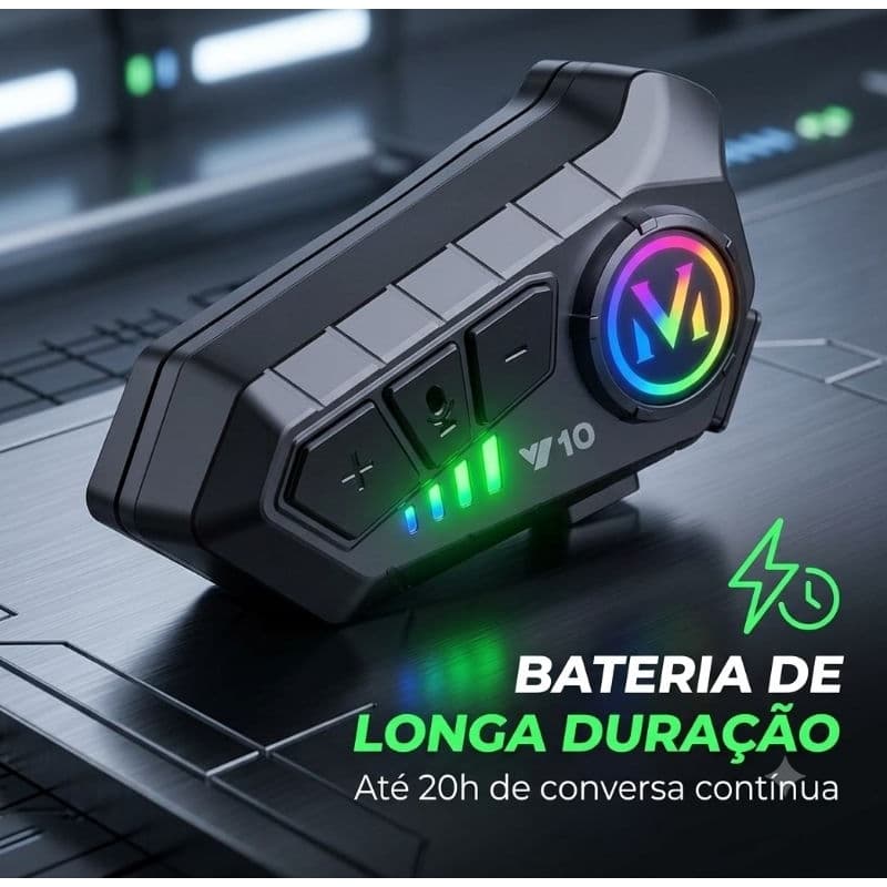 ​Intercomunicador Capacete Bluetooth V10 Moto Prova D'Água