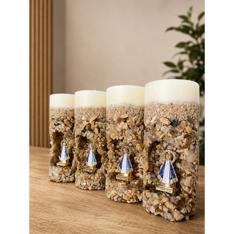 Kit 10 Velas Oratórias Perfumadas Atacado + Bandeja + Refil | Velas para Revenda e Lembranças