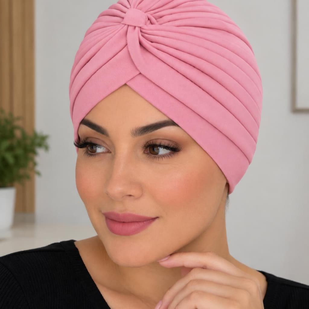 Turbante Indiano Fechado na frente / Turbante Feminino Para Quimioterapia Touca