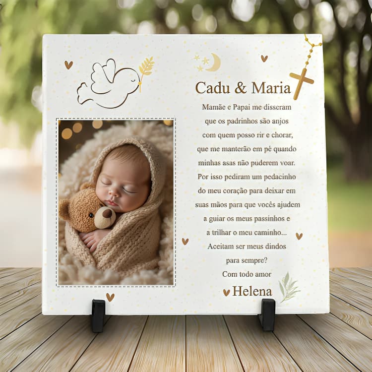 Azulejo Personalizado Convite para Dindos/Dindas | Padrinhos/Madrinhas | Presente | Convites
