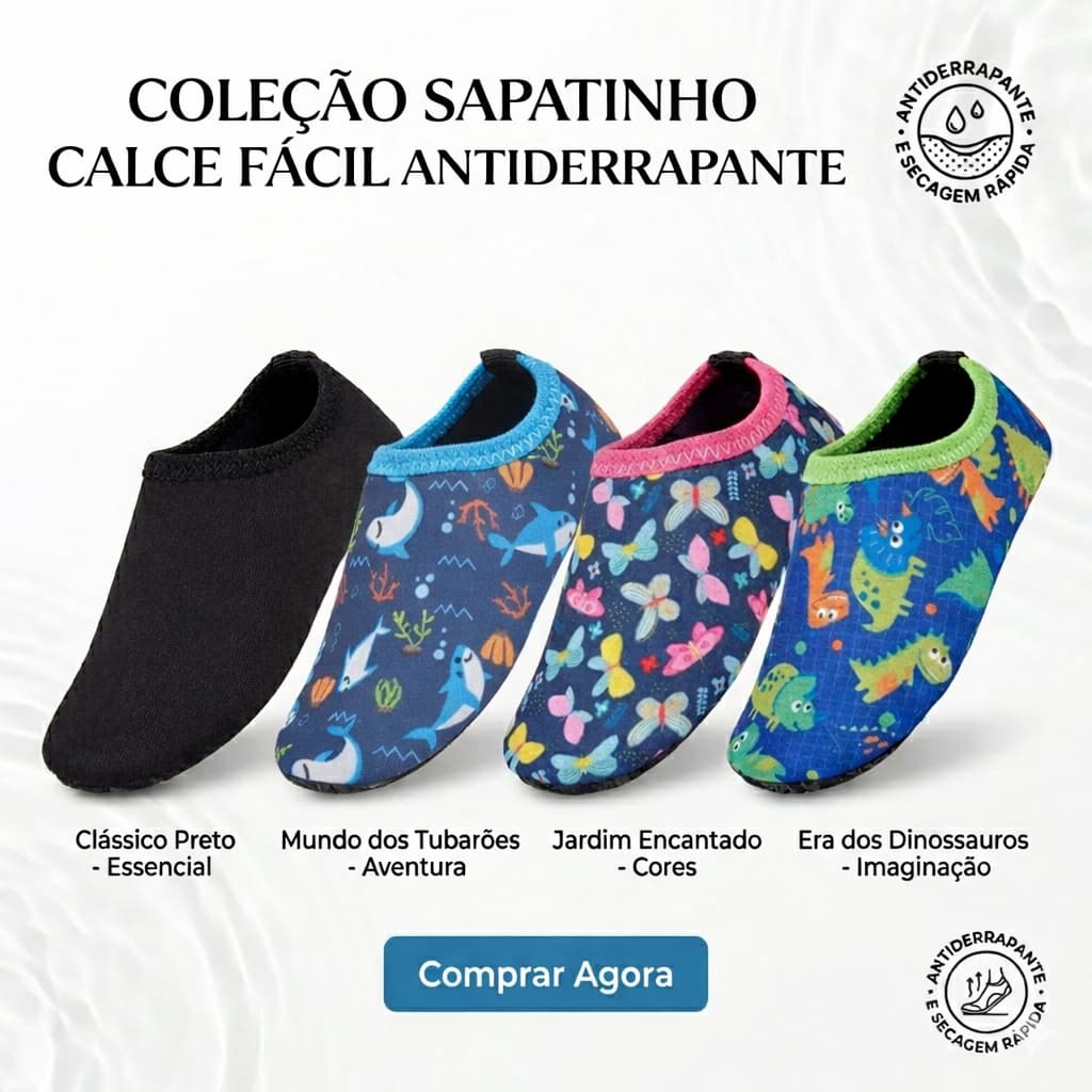 Sapatinho Calce Fácil Antiderrapante Infantil Menino Menina Para Dia a Dia