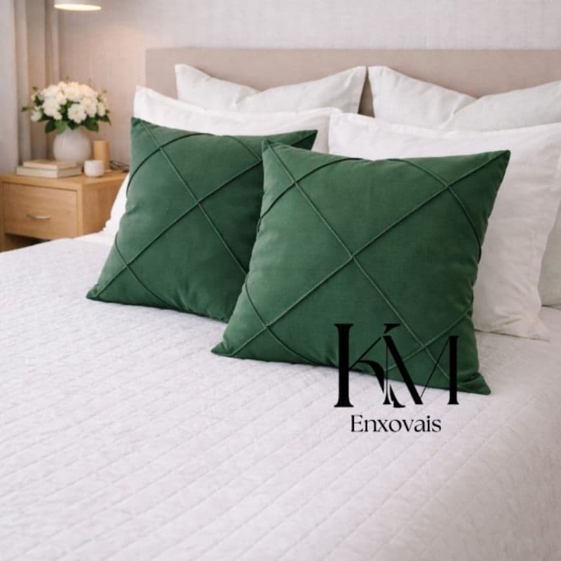 kit de 2 capas de almofada  drapeadas  em Suede toque macio e aveludado( Nervuras)