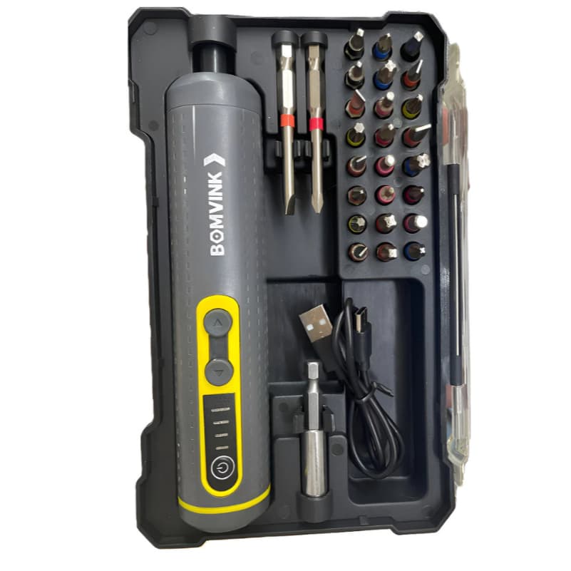 Parafusadeira Chave de Fenda Elétrica Bateria 3.6V Kit 30 Peças