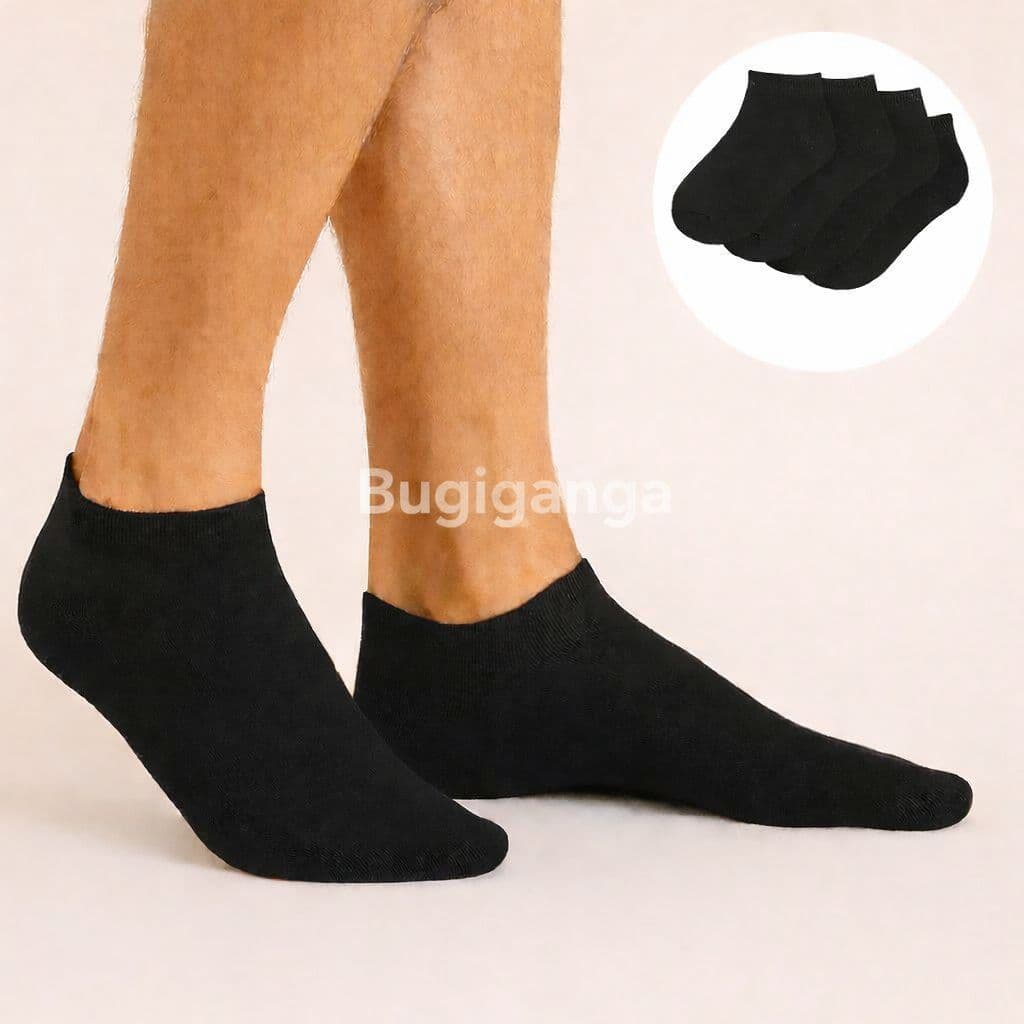 Kit até 06 Pares de Meias Pretas Soquete Masculina Feminina Unissex