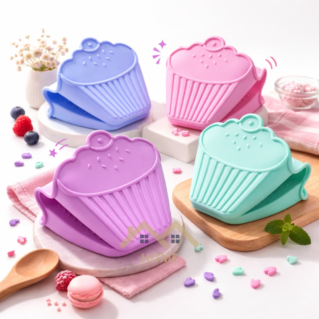 Luva Térmica Pegador Térmico Silicone Formato Cupcake Cozinha Forno