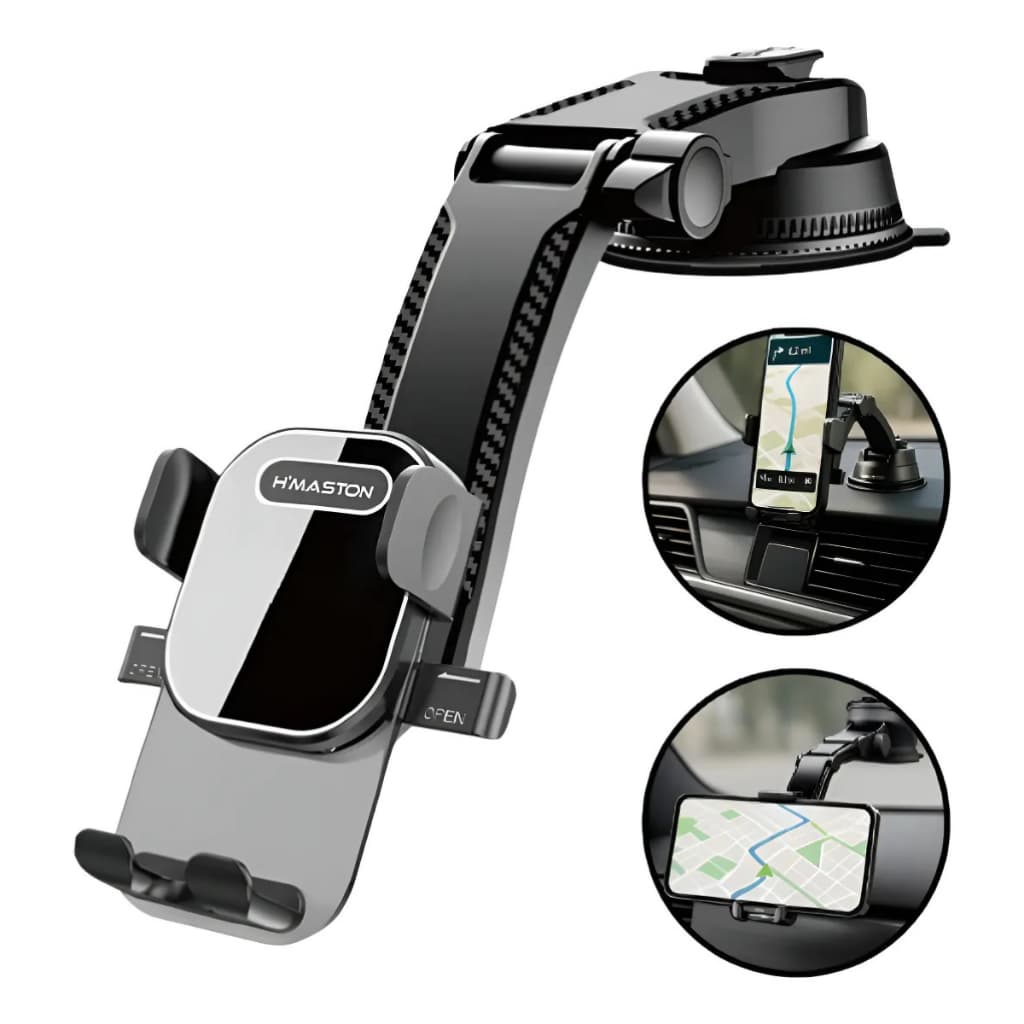 Hmaston Suporte Celular Automotivo Carro Universal Mesa Painel Ajustável Seguro Para Smartphone