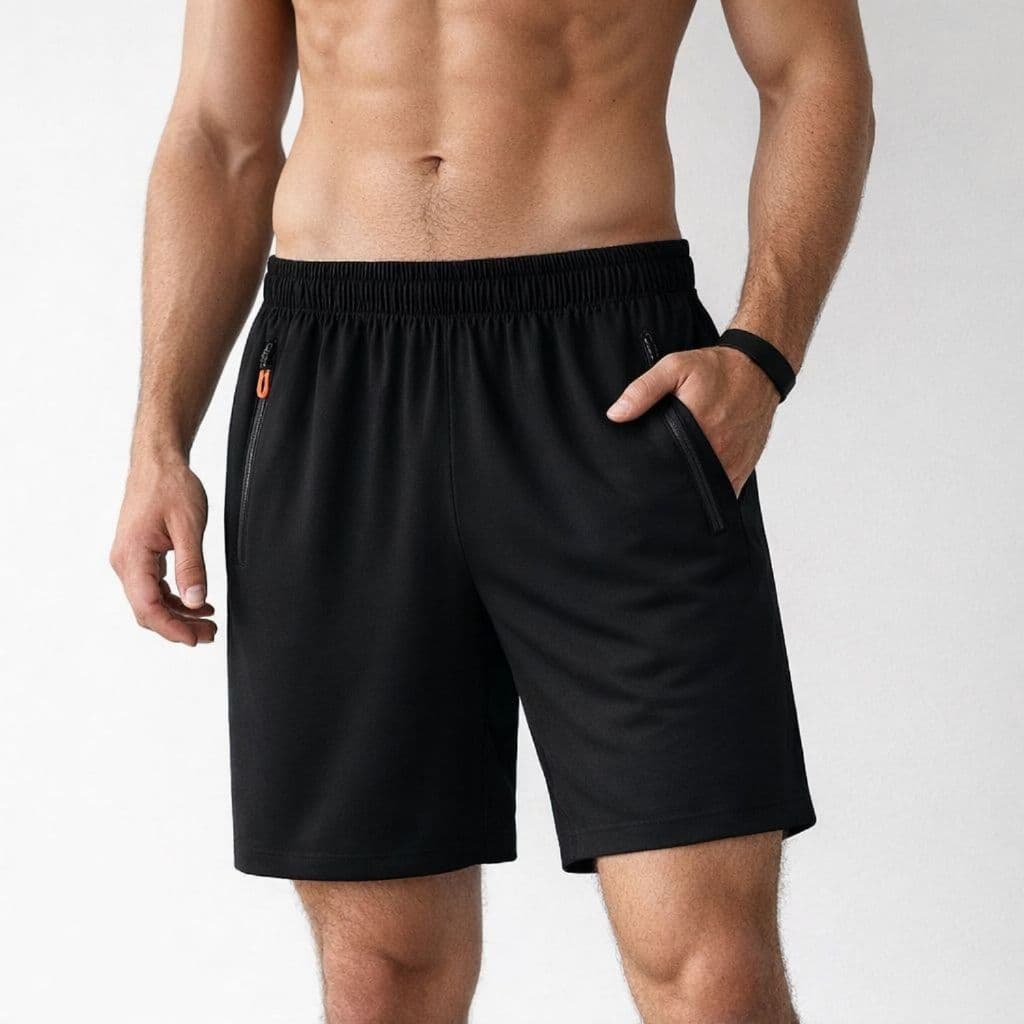 Bermuda Short Praia Dry-Fit Alto Padrão Bolso Zíper Masculino Academia Casual Treino Fitness Secagem Rápida