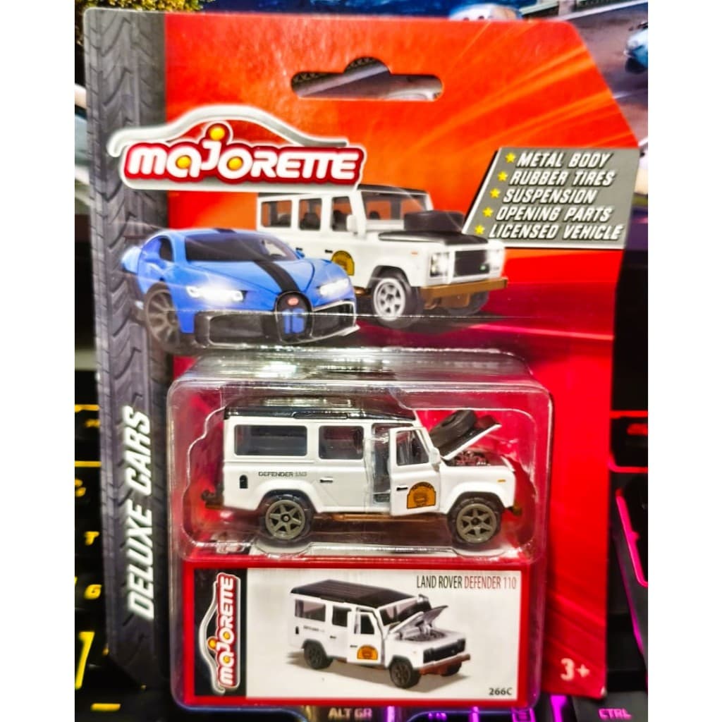 Majorette Deluxe Cars - Land Rover Defender 110 - Pneu de Borracha  | Carrinho Miniatura Die-cast