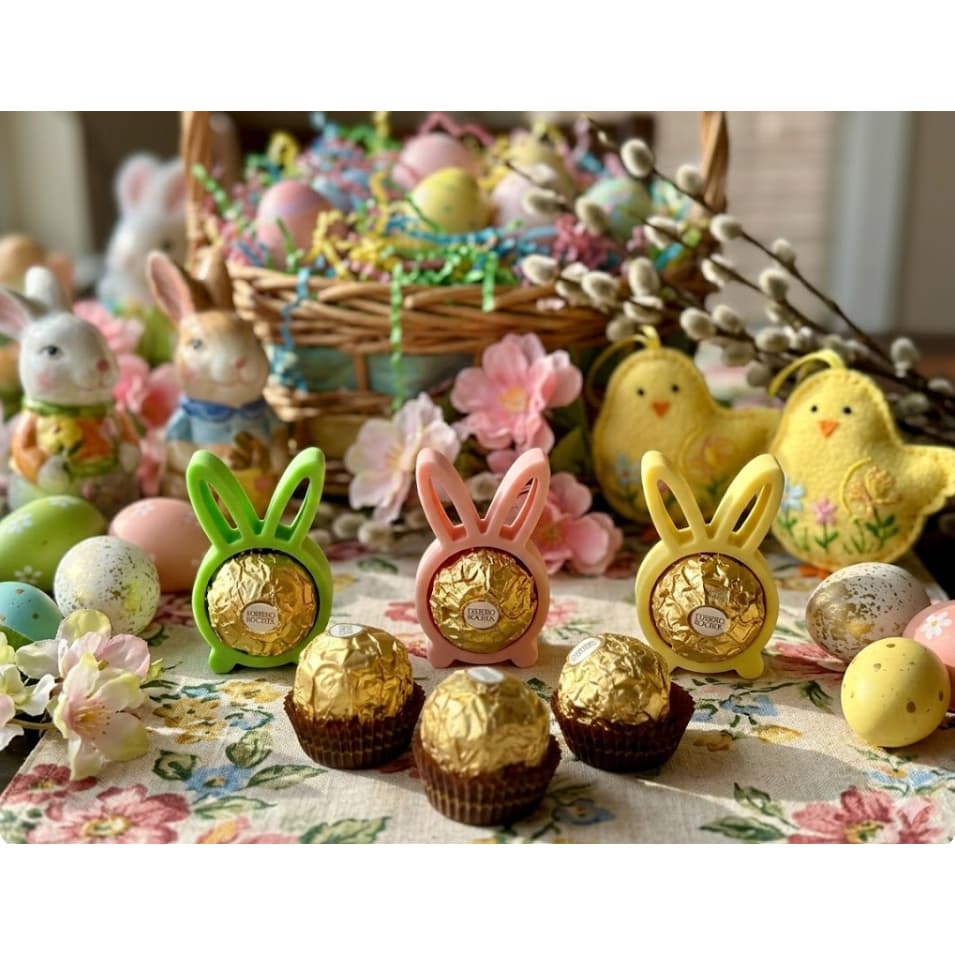 Kit Porta Bombons Coelho da Páscoa Ferrero Roche Enfeite + BRINDE