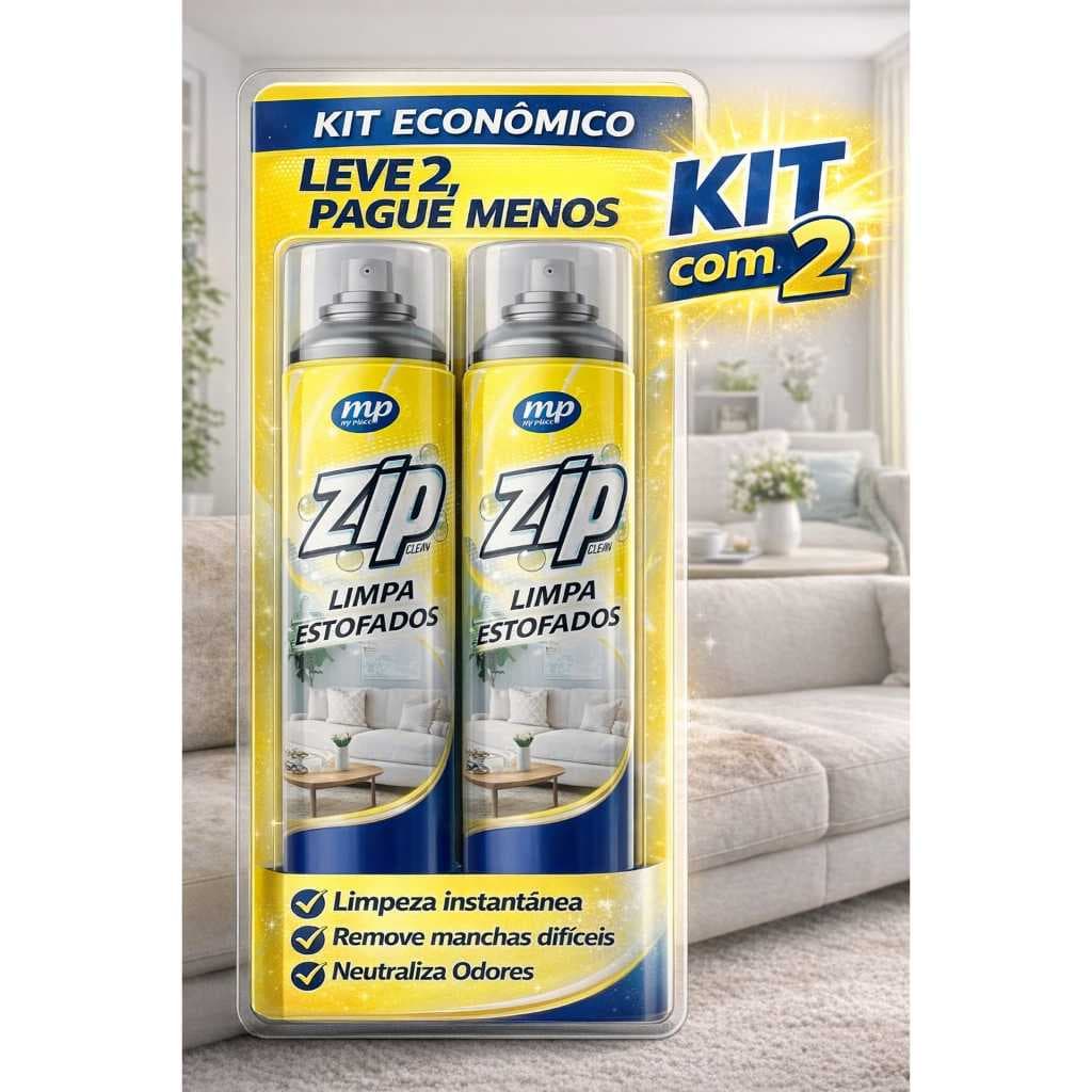 Limpa Estofados Spray Kit com 2 300ml Limpeza Profunda Remove Manchas e Gorduras Sofá Carro