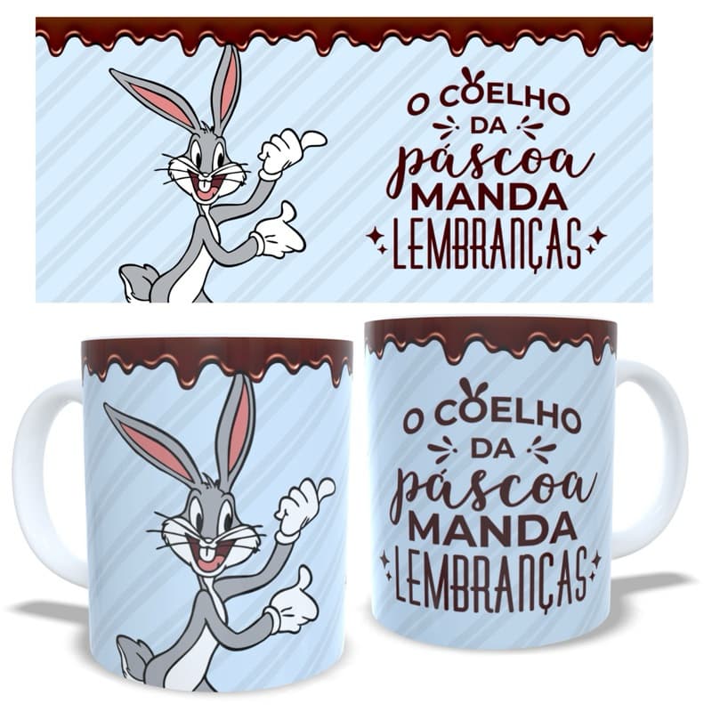 FELIZ PÁSCOA ARTE 01 CANECA DE PORCELANA 325ML